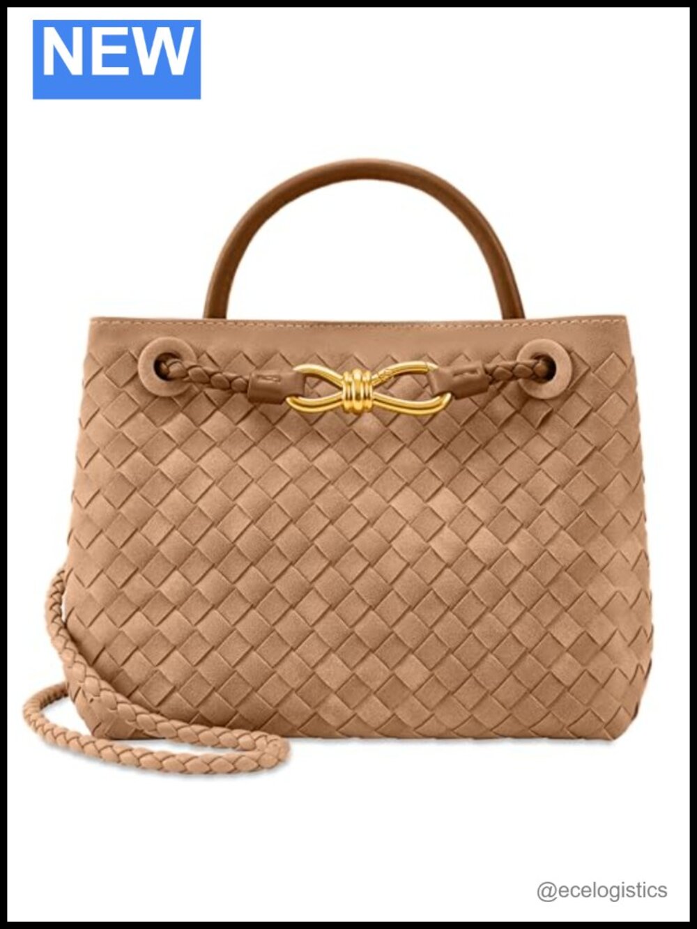 Woven Leather Top Handle Tote Handbag Women Shoulder Crossbody Purses